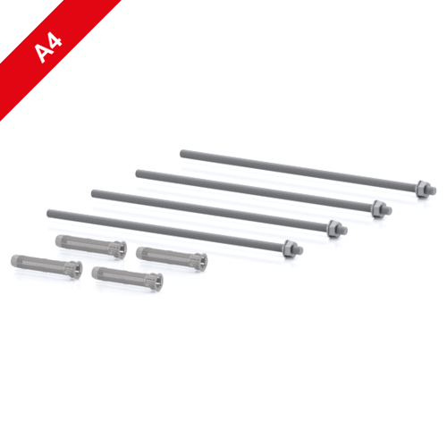 Bild von Injektions-Gewindestange M10 x 330 und Ankerhülse FIS H 16 x 85 K, rostfrei A4, 4er Set